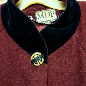COPY - Swing Coat Vintage 80s Dark Red Wool